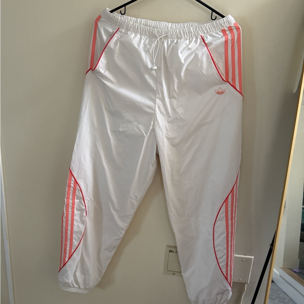 Adidas Women’s White and Pink Joggers
